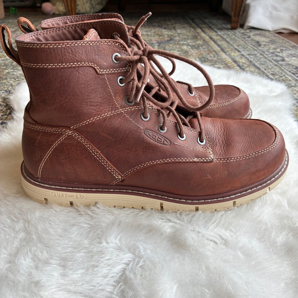 KEEN Utility San Jose Soft Toe Work Boots Mens 12 D Brown Leather EH 1020146
